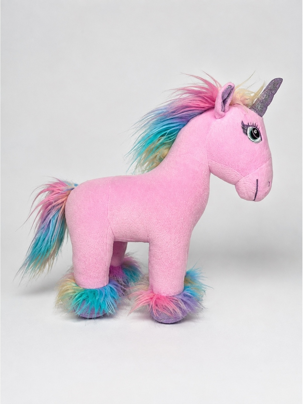Build A Bear Enchanted Pink Unicorn Plush Rainbow Mane Glitter Horn BABW